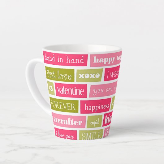 Rosa und grüne Liebesbriefe Milchtasse (Linke Ecke)