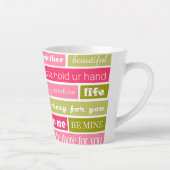 Rosa und grüne Liebesbriefe Milchtasse (Rechts)