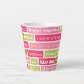 Rosa und grüne Liebesbriefe Milchtasse (Vorderseite)