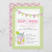 Rosa und grüne Limonade u. Limoner Sip + Sehen Sie Einladung (Vorne/Hinten)