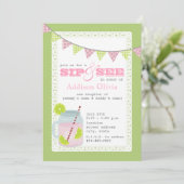 Rosa und grüne Limonade u. Limoner Sip und sehen Einladung (Stehend Vorderseite)