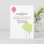 Rosa und grüne Löwen gehen weg Party Einladung (Stehend Vorderseite)