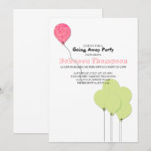 Rosa und grüne Löwen gehen weg Party Einladung (Vorne/Hinten)