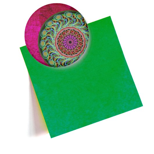Rosa und grüne Mandala Magnet