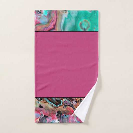 Rosa und grüne Marmor Badehandtuch Set (Handtuch)