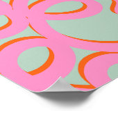 Rosa und grüne Mitte des Jahrhunderts Moderne Abst Poster (Ecke)