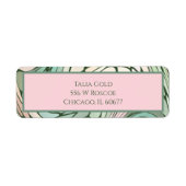 Rosa und grüne, moderne Rücksendeadresse (Vorne)