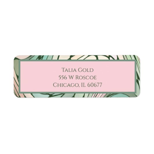 Rosa und grüne, moderne Rücksendeadresse (Vorne)