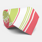 Rosa und grüne moderne Streifen Krawatte (Gerollt)