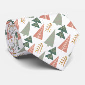 Rosa und grüne moderne Weihnachtsbaumen auf Weiß Krawatte (Gerollt)