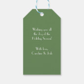 Rosa und grüne moderne Weihnachtsmarke Geschenkanhänger (Rückseite)