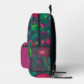 Rosa und grüne Monogramm Bedruckter Rucksack (Rechts)