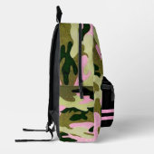 Rosa und grüne Monogramm Camouflage-Rucksack Bedruckter Rucksack (Links)