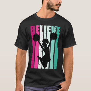 Rosa und grüne Motivierend Mädchen Cheerleader Bel T-Shirt