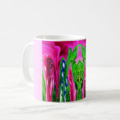 Rosa und grüne Natur Kaffeetasse (Vorderseite Links)
