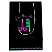 Rosa und grüne Neon Hair Studio Geschenktasche - C Mittlere Geschenktüte (Rückseite)