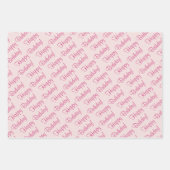 Rosa und grüne Nostalgie Geschenkpapier Set (Vorderseite 3)