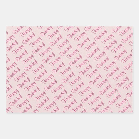 Rosa und grüne Nostalgie Geschenkpapier Set (Vorderseite 3)