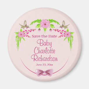 Rosa und grüne nostalgische Blumenmagnet Magnet