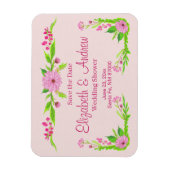 Rosa und grüne Nostalgische Blumenmagnete Magnet (Vertikal)