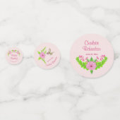 Rosa und grüne Nostalgische Blumentafel Confetti Konfetti (Vorderseiten)