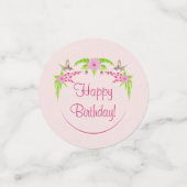 Rosa und grüne Nostalgische Blumentafel Confetti Konfetti (Klein Vorderseite)