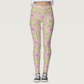 Rosa und grüne Nostalgische Leggings (Vorderseite)
