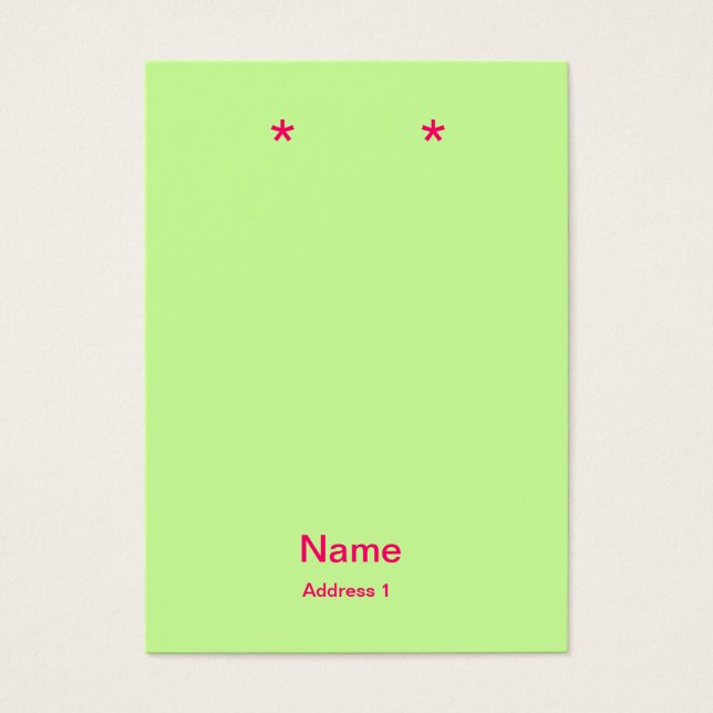 Rosa und grüne Ohrenkarten (Vorderseite)