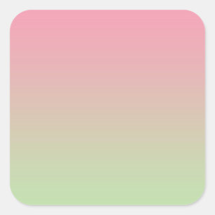 Rosa und grüne Ombre Quadratischer Aufkleber