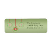 Rosa und grüne Ornamente auf Weihnachten Grün (Vorne)