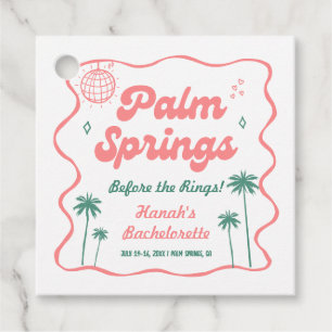 Rosa und Grüne Palm Springs Junggesellinnenabschie Geschenkanhänger