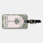 Rosa und grüne Palm Tree Journal Gepäckanhänger (Vorderseite horizontal)