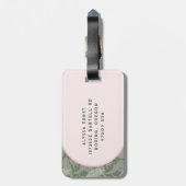 Rosa und grüne Palm Tree Journal Gepäckanhänger (Rückseite vertikal)