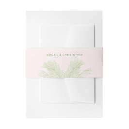 Rosa und grüne Palmen Blätter Tropical Beach Hochz Einladungsbanderole