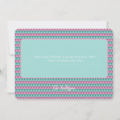 Rosa und grüne Pastellfarben Weihnachtskarte (Rückseite)