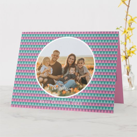 Rosa und grüne Pastellfarben Weihnachtskarte Karte (Gelbe Blume)