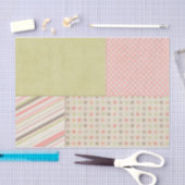 Rosa und grüne Patchwork Seidenpapier (Handwerk)