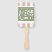 Rosa und grüne Pause Beten Christlich weitermachen Fächer (Vorderseite)