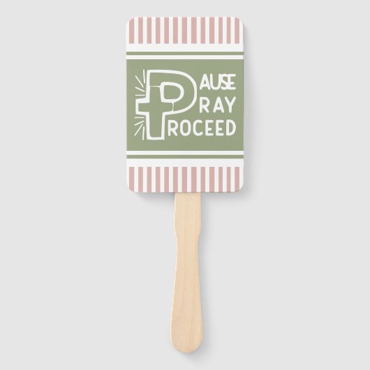 Rosa und grüne Pause Beten Christlich weitermachen Fächer (Vorderseite)