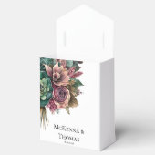 Rosa und grüne Peonie Sukkulente Hochzeit Geschenkschachtel (Geöffnet)