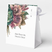 Rosa und grüne Peonie Sukkulente Hochzeit Geschenkschachtel (Rückseite)