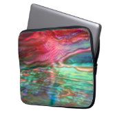 Rosa und grüne Perlenstruktur Laptopschutzhülle (Vorderseite Links)