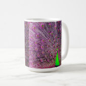 rosa und grüne Pfaue, Kaffeetasse (VorderseiteRechts)