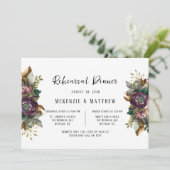 Rosa und grüne Pfirsiche Kulturelle Probe Abendess Einladung (Stehend Vorderseite)