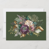 Rosa und grüne Pfirsiche Kulturelle Probe Abendess Einladung (Rückseite)