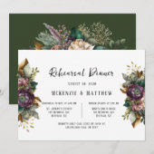 Rosa und grüne Pfirsiche Kulturelle Probe Abendess Einladung (Vorne/Hinten)