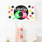 Rosa und grüne Pickleball Banner (Insitu)