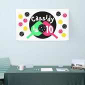 Rosa und grüne Pickleball Banner (Messeveranstaltung)