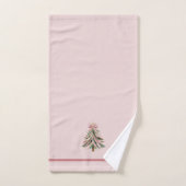 Rosa und grüne Pinselstrich-Weihnachtsbaum Badhandtuch Set (Handtuch)
