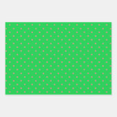 Rosa und grüne Polka Dots Trio Geschenkpapier Set (Vorderseite 3)